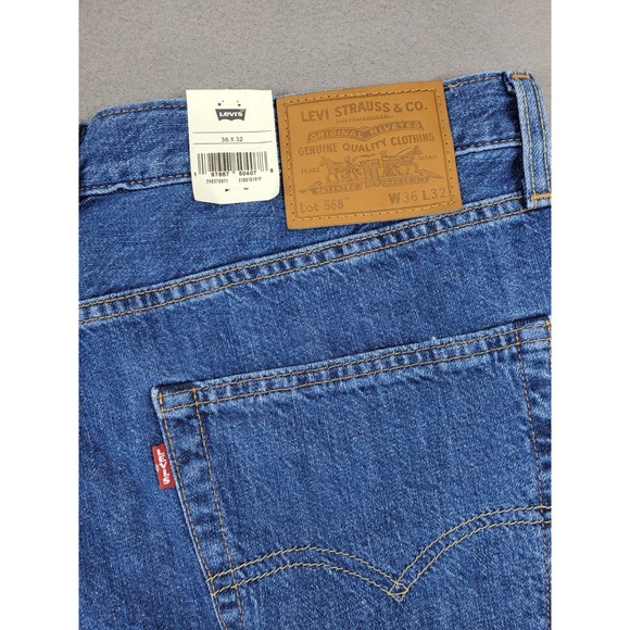New Men Size 36x32 Levi's Premium 568 Loose Straight Linen+ Med Wash Jeans - Picture 4 of 12